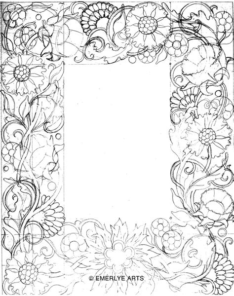 Flower Border Design Drawing With Color Iwish Iwas