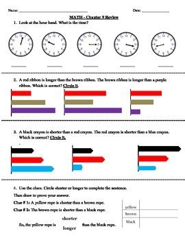 I use the language straight from the common core. Go Math! First Grade Chapter 9 Review by Nataliya Bodnar | TpT