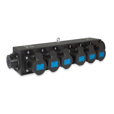 Socapex Break Out With 6x 16a Sockets In Out Socapex Adaptors