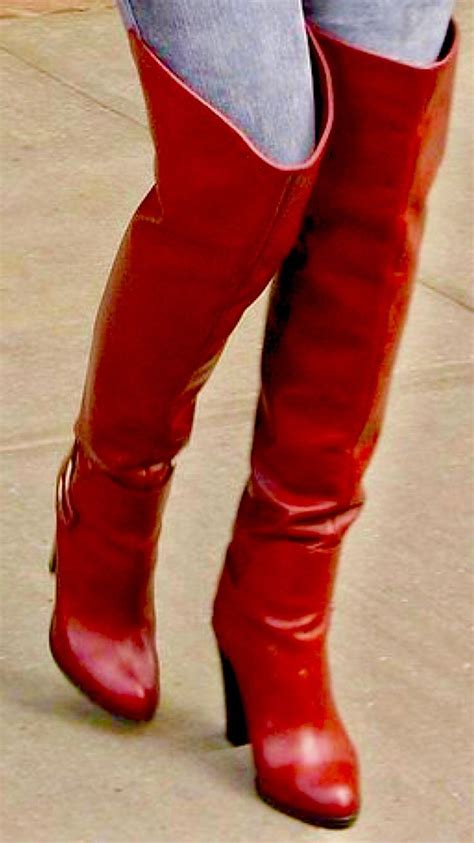 pin by jonna on saappaat thigh high boots heels leather boots outfit red boots