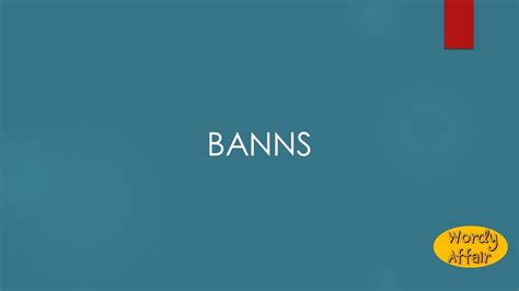 Banns Meaning Youtube