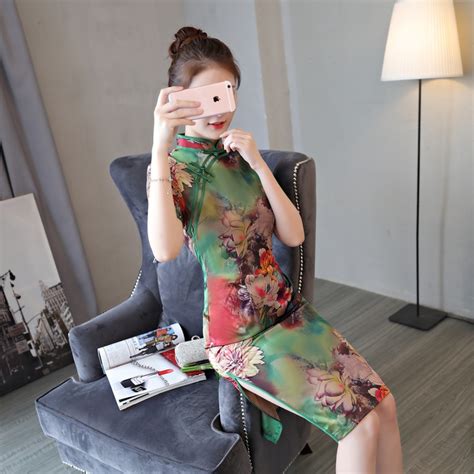 buy 2018 new hot fashion cheongsam dress traditional vintage chinese women