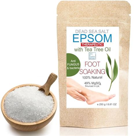 Tea Tree Epsom And Dead Sea Salt Antifungal Antibacterial Foot Soak 250 G