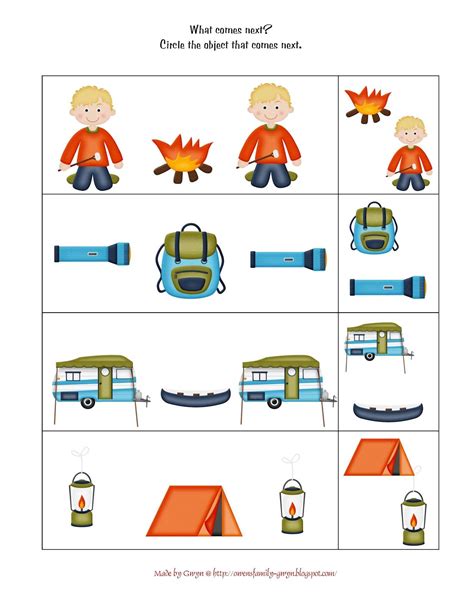 Camping Theme Worksheets For Preschool