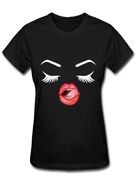 Womens Lashes And Lips T Shirt In 2021 Lip T Brand Name Clothing
