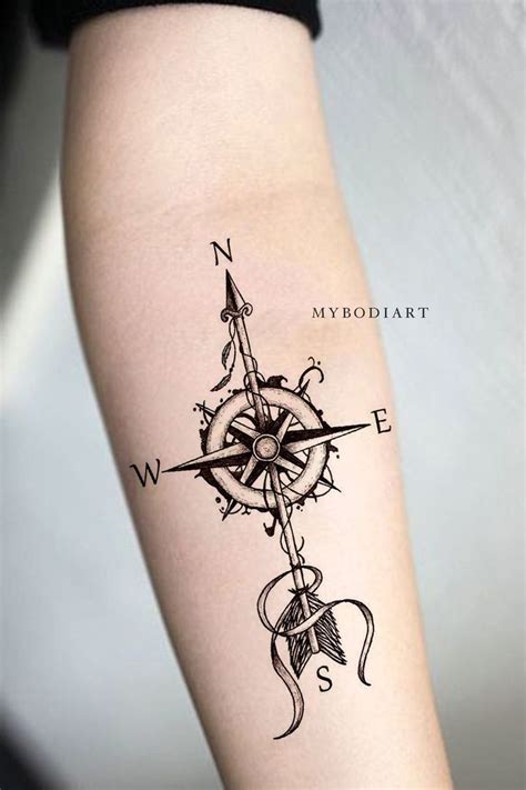 Drawings inspiration prison tattoos tattoo designs compass tattoo shape tattoo design teardrop tattoo eye tattoo. Wanderlust Compass Arrow Temporary Tattoo | Compass tattoo, Pattern tattoo, Geometric tattoo