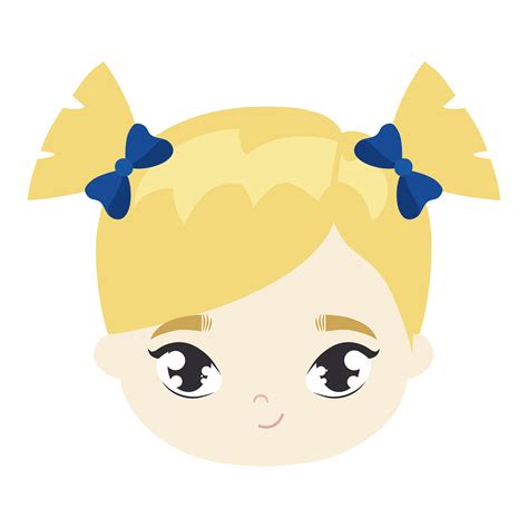 Head Of Cute Little Girl Avatar Character 649690 Vector Art At Vecteezy