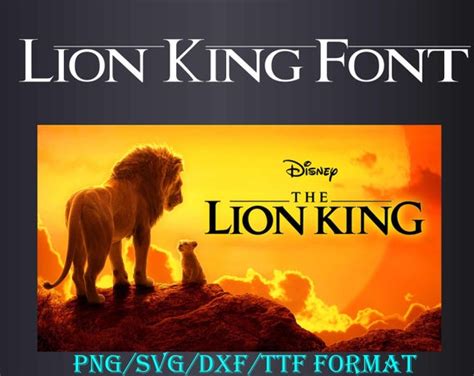 Lion King Font Svg Png Dxf Ttf Format Font Svg Png Dxf Etsy