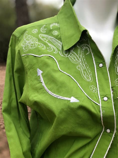 Sexy Lime Green Vintage Western Shirt Pearl Snap Buttons Etsy