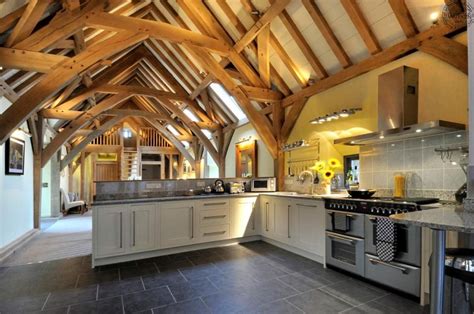 Barn Conversions With Exposed Beam Ceiling And Oak Beams Barn