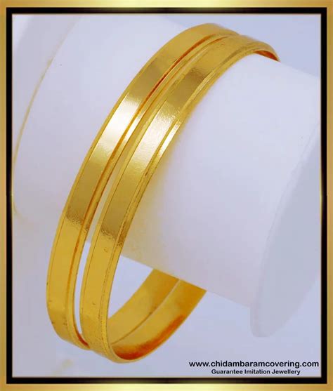 Buy Simple Daily Use Plain Bangles Gold Design One Gram Gold Jewellery
