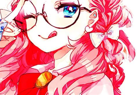 Uniform Anime Girl Pink Hair Blue Eyes