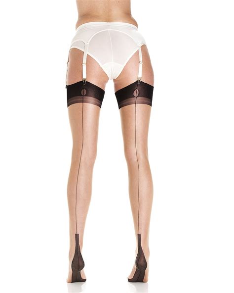 Full Contrast Fully Fashioned Cuban Heel Stockings Gio Stockings