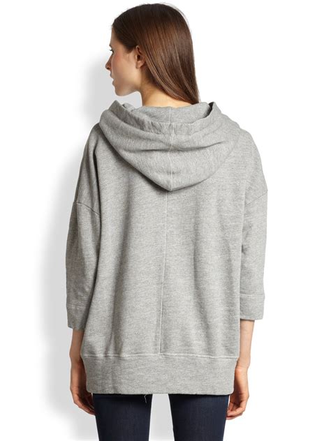 James Perse Oversized Hoodie Sweatshirt In Gray Lyst
