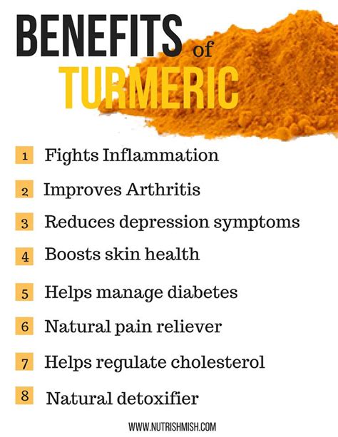 8 Benefits Of Turmeric NutrishMish