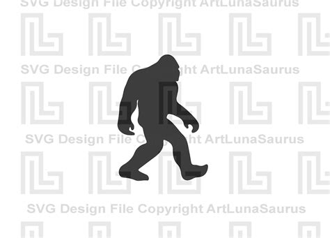 Iconic Sasquatch Bigfoot Silhouette Svg Design Cut File Etsy