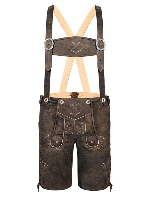 Bavarian Lederhosen Short Lothar Antique Used Brown 56