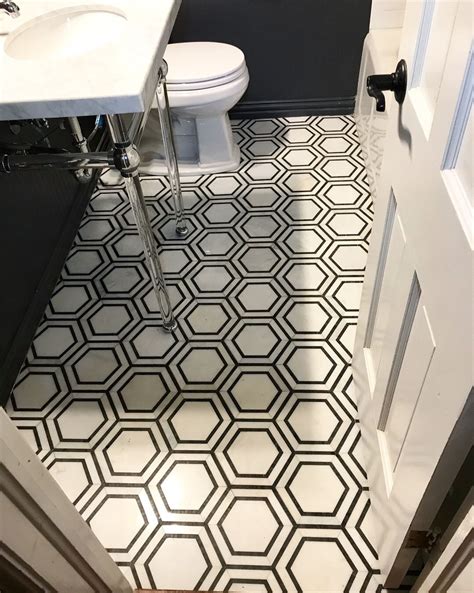 Hexagon Mosaic Bathroom Floor Tiles