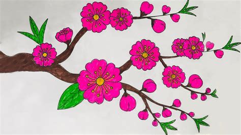 Tranh Vẽ Hoa đào đẹp Mãn Nhãn Tìm Hiểu Cách Vẽ Tranh Hoa đào đơn Giản