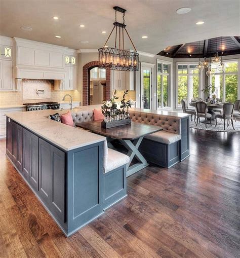 The standard height for a kitchen island is 36 inches. Pin by Adeela Mierr on Home | Kitchen island with bench ...