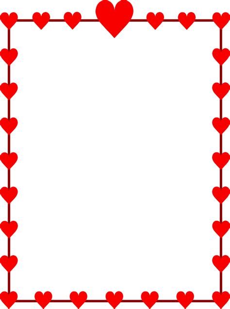 Red Hearts Border Frame Free Clip Art