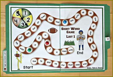 Football Themed Sight Word Activities Make Take And Teach