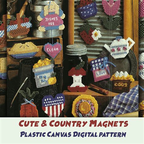 Cute And Country Magnets Plastic Canvas Pdf Pattern Digital Etsy