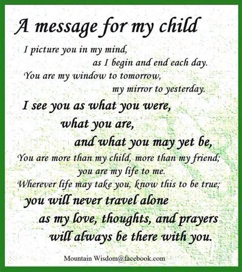 Message For My Child Mothers Quotes To Children Prayers For My