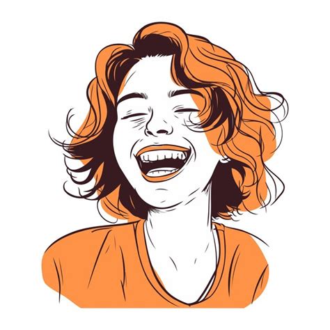 Premium Vector Vector Illustration Of A Woman Laughing Happy Girl