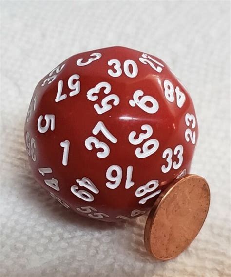 Sixty Sided D60 35mm Large Gaming Dice Blue With White Numbers