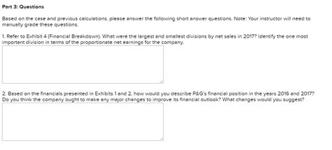 Solved Part Questions Based On The Case And Previous Chegg Com