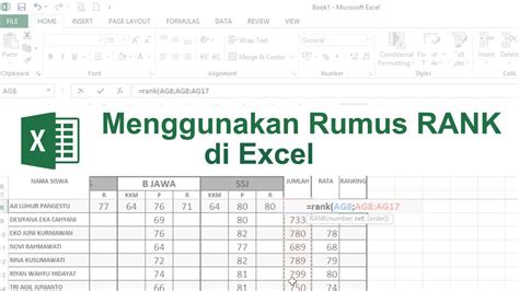 Menentukan Ranking Menggunakan Rumus RANK Di Excel YouTube 32016 Hot