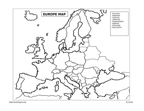 Mapa Para Colorir Europa Images