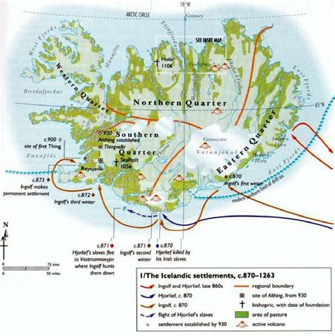Viking Icelandic Settlements 870 1263 Kartographie Historisch Karten