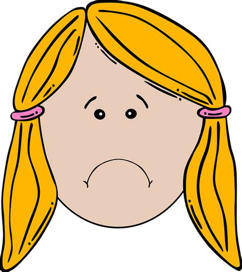 Girl Face Unhappy · Free Vector Graphic On Pixabay