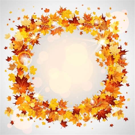 Beautiful Autumn Leaves Card 04 Vector Free Vector In