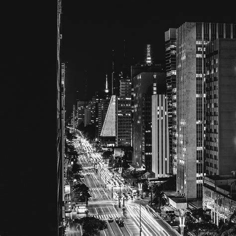 City Night View Urban Street Bw Dark Ipad Air Wallpapers Free Download