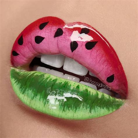 Watermelon Lips Makeup Lip Art Makeup Lip Art Lipstick Art