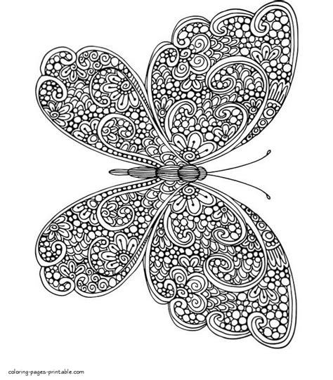 Butterfly Hard Coloring Page Coloring Pages Printable