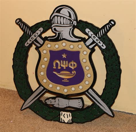 Omega Psi Phi Lighted Shield Painted C 24 Tall Creative Cnc