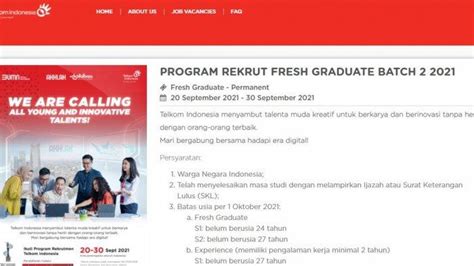 Lowongan Kerja Pt Telkom Indonesia Dibuka Untuk Lulusan S Dan S