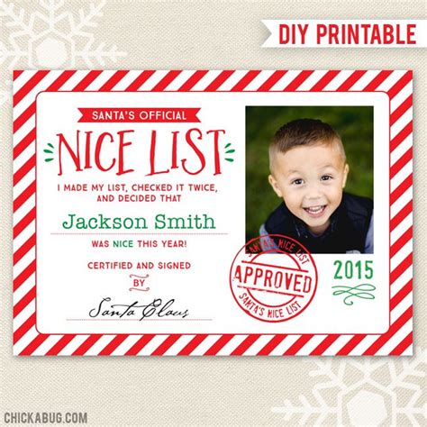 Create certificates for student of the month, sports, contests, appreciation or more. Editable Santa's Nice List Certificate (INSTANT DOWNLOAD) | Nice list certificate, Santas nice ...