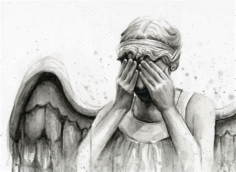 Doctor Who Weeping Angel Dont Blink Painting By Olga Shvartsur