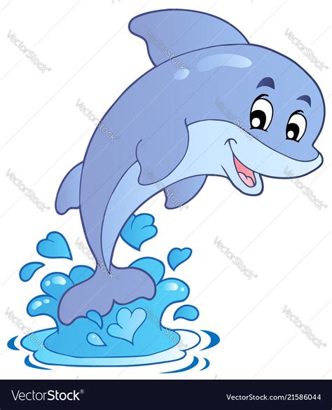 Happy Jumping Dolphin Royalty Free Vector Image