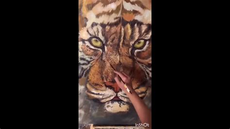 How To Paint Tiger With Oil Color Time Lapse Oil Painting Youtube