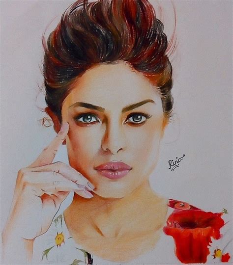 Priyanka Chopra Jonas Colour Pencil Drawing Of Priyanka Chopra Jonas