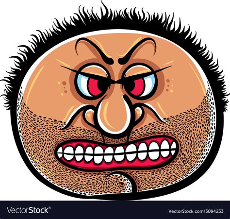 Angry Cartoon Face With Stubble Royalty Free Vector Image