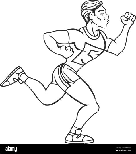 Drawing Athletic Runner Sport Active Hi Res Stock Photography And