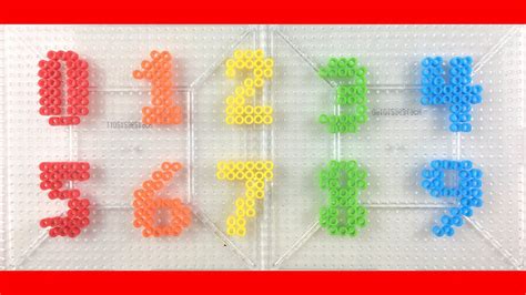 How To Make Numbers 0 9 With Perler Beads Small Size Numbers Youtube