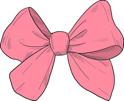 Watercolor Pink Bows Set Isolated On White Background Hand Drawn